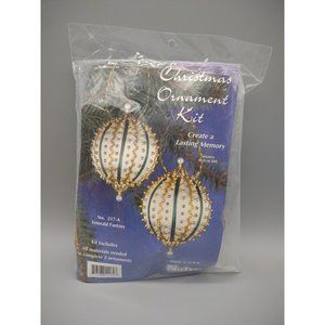 Vintage New Emerald Fantasy Christmas Ball Ornaments Kit 217-A Sulyn USA